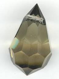 1 12x20mm Preciosa Black Diamond Tear Drop